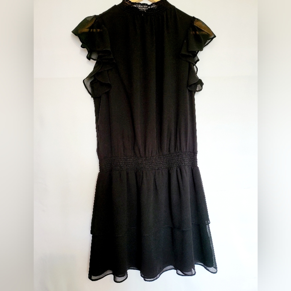 1. State Smocked Black Flutter Sleeve Mini Dress Size Small